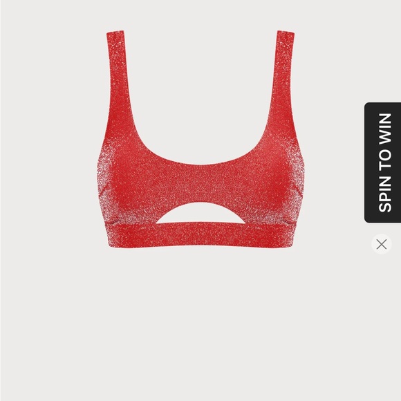 Gorgeous two piece bikini with sexy cut out top Red - Picture 4 of 16